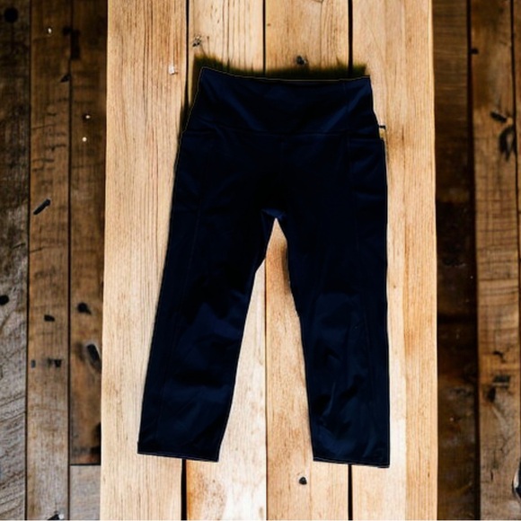 RBX Leggings Capri 3/4 Length Black High Waisted Pockets - Picture 2 of 16